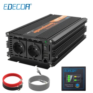 Convertitore 12v 220v 1500w Edecoa DC 12V 24V A 230V Off Grid 12v 220v Convertitore di potenza 12v 220v Onda sinusoidale pura