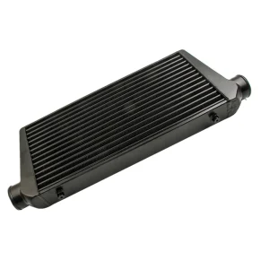 Tubo e pinna intercooler anteriore 600x300x76 Ingresso/uscita 3 pollici Nero per universale