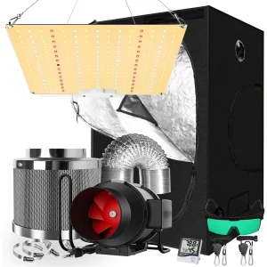 Sistema di coltivazione idroponica per interni Luci per coltivazione di piante a LED Coltiva la stanza della tenda Kit completo Filtro a carbone Combo Serra di dimensioni multiple