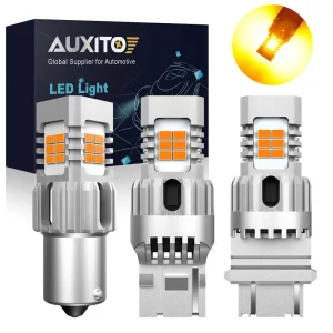 AUXITO 2 pezzi 7440 W21W WY21W T20 1156 BA15S P21W lampadine a Led Canbus 3157 T25 indicatori di direzione Anti-Hyperflash lampade a LED per auto 12V