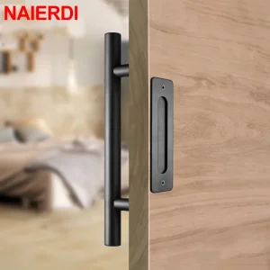Maniglia per porta scorrevole per fienile NAIERDI 12 “maniglie per porte in legno resistente a strappo e filo grande ferramenta per porte dal Design rustico su due lati