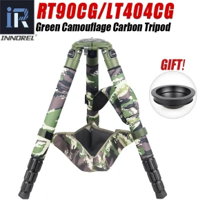 Treppiede in fibra di carbonio mimetico INNOREL RT90CG 40mm Supporto per fotocamera professionale per birdwatching per carichi pesanti Carico da 40 kg per fotocamere DSLR