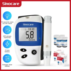 Sinocare Safe Accu2 100/kit glucometro glucometro GLM misuratore di zucchero Tester per diabete con strisce reattive lancette