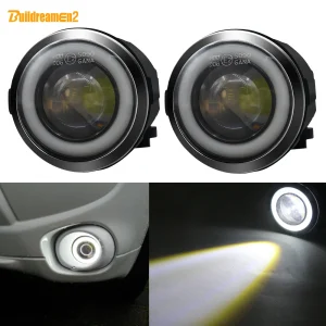 Buildreamen2 2 pezzi Car Angel Eye fendinebbia anteriore LED fendinebbia DRL 12V per Nissan x-trail Juke Tiida Cube Patrol NV200 Cube