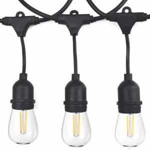 15M S14 String Lights E27 LED Retro Edison lampadina a filamento Outdoor Garden Patio Holiday Wedding Garland LED S14 String Lights