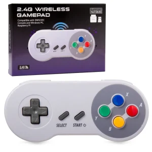 Joystick controller USB/SNES wireless da 2,4 GHz per console di gioco Super NES/SFC e PC Windows MAC Linux Genesis Raspberry Pi