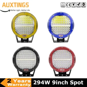 2 Pezzi Fari da Lavoro a LED da 9 Pollici 294W, Barra Luminosa per Guida Fuoristrada, Lampada Spot/Flood per 4WD 4×4, Camion, Rimorchio, SUV, Barca, ATV, Auto 10-30V