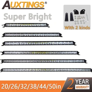 Auxtings HA CONDOTTO LA Luce Bar Singola Riga 20 “26” 32 “38” 44 “50 ”pollici Super luminoso 90W-240W Per SUV 4X4 Fuori Strada HA CONDOTTO LA Lampada Della Luce di Lavoro