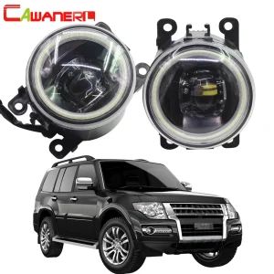 Cawanerl accessori auto 4000LM lampadina LED fendinebbia Angel Eye luce di marcia diurna DRL 12V per Mitsubishi Pajero 4/IV 2007-2015