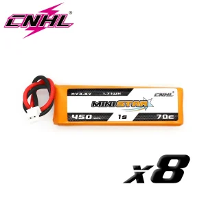 8PCS CNHL minimar HV 450mAh 3.8V 1S 70C batteria Lipo con spina PH 2.0 per RC FPV Drone Mini Quadcopter Emax TinyHawk Happymo