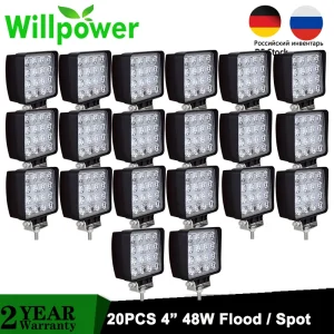 20 pz/lotto 48W ha condotto il lavoro dell’inondazione del punto che guida la barra luminosa a 4 pollici fuori dalla lampada della luce di azionamento del camion 4WD 4×4 di SUV della strada