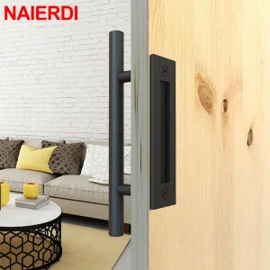 NAIERDI Pull incasso a filo maniglia per porta in legno scorrevole porta per fienile tirare 12 “interni grandi mobili per porte rustici a due lati