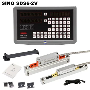 Set completo Kit Sino DRO SDS6-2V Lettura digitale a 2 assi con righello a griglia 5u KA-300 e encoder scala lineare in vetro sottile KA-500