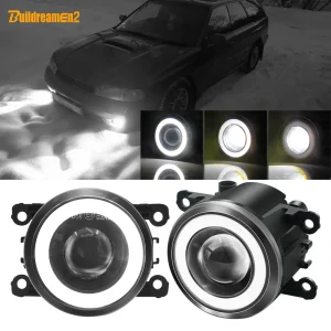 2 X Angel Eye Fendinebbia LED Auto Fendinebbia Anteriore DRL Per Mitsubishi Pajero Outlander L200 Galant Colt Eclipse Xpander RVR Triton