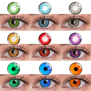 Bio-essenza 1 paio di lenti a contatto colorate per occhi Cosplay Accessori anime Lenti Lenti Lenti multicolori Halloween Blue Eye Contact