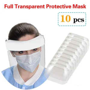 10 pcs strumenti dentali occhi a pieno facciale scudo protettivo trasparente a prova di spruzzi schermo antiappannamento viso anti-saliva montato sulla testa