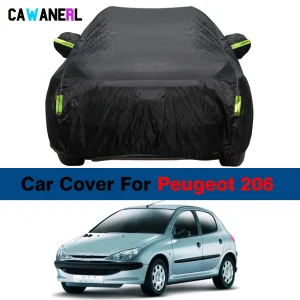 Copertura completa per auto SUV Anti-UV Parasole Neve Pioggia Polvere Copertura resistente al ghiaccio Impermeabile per Peugeot 206 Hatchback SW Coupe Cabriolet