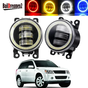 2 X Angel Eye Gruppo fendinebbia per Suzuki Grand Vitara 2/II JT 2005-2015 Auto LED Lente Nebbia Lampada di guida DRL 30W 6000LM 12V