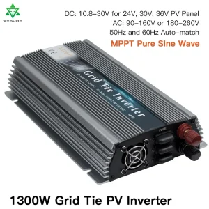 MPPT 1300W Solare del Legame di Griglia Inverter 18V 36V 36 60 72 celle Onda Sinusoidale Pura A Casa micro Pannello Di Potenza Inversor per 110V 220V AC