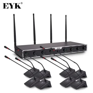 EYK EFU8 sistema microfonico professionale a 8 canali a collo di cigno UHF conferenza microfono Wireless suono chiaro perfetto per la sala riunioni