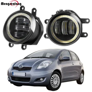 2 X Gruppo fendinebbia 30W 6000LM LED per auto Angel Eye DRL Nebbia Lampada di marcia diurna 12V per Toyota Yaris (_P9_) Hatchback 2005-2014