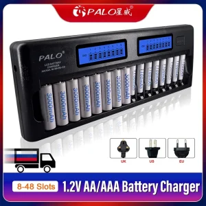 PALO 8-36 Slot Caricatore Intelligente Display LCD Caricabatteria Intelligente per Batteria Ricaricabile 1.2V AA AAA Ni-MH NiCd