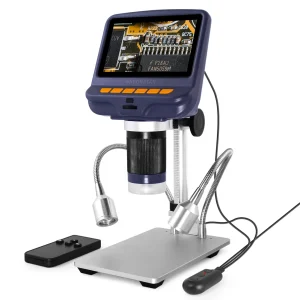 Andonstar AD106S Microscopio digitale USB con schermo LCD da 4,3 ” 200X per saldatura PCB Microscopio biologico per valutazione di gioielli BGA