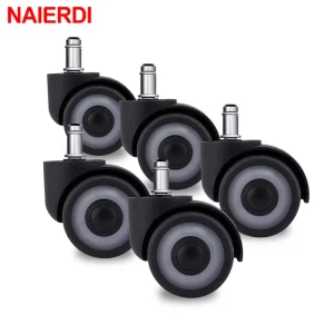 NAIERDI 5PCS TPR ruota per sedia da ufficio in gomma 2 “ruote di ricambio per sedia Mute universali ruote per mobili in gomma morbida e sicura