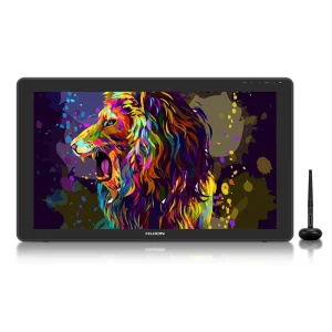 Huion Kamvas 22 Plus Schermo per tablet grafico da 21,5 pollici Vetro antiriflesso Monitor da disegno 140% sRGB Compatibile con Linux MacOS Android