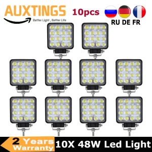 10 PZ 4 Pollici 48 W ha condotto la luce di lavoro spot fascio di inondazione Offroad 4×4 ATV Camion Trattore Moto Guida Fendinebbia 12 v