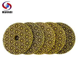 RIJILEI 5PCS 4 pollici tamponi per lucidatura pietra 100mm flessibile tampone per lucidatura pavimenti in cemento bagnato per disco abrasivo in marmo granito