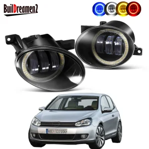 2 X Angel Eye Gruppo fendinebbia per Volkswagen VW Golf Mk6 2009-2013 Auto Paraurti anteriore LED Lente Nebbia Lampada diurna DRL 30W H11 12V