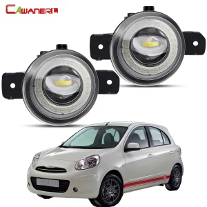 2 X gruppo fendinebbia per auto per Nissan Micra 4 marzo/IV (K13) Hatchback 2010-2018 30W LED Angel Eye DRL luce di marcia diurna H11