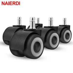 NAIERDI 5PCS Ruota per sedia silenziosa universale 2 “Ruote per sedia da ufficio Ruote di ricambio Ruote per mobili in gomma morbida e sicura