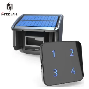 HTZSAFE 400 metri Allarme solare wireless per vialetto Sensore di movimento e rilevatore di movimento esterno resistente alle intemperie Sistema di allarme di sicurezza fai-da-te