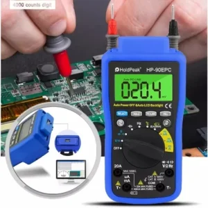 HoldPeak HP-90EPC Multimetro Multimetro digitale con gamma automatica con cavo USB per collegare PC e uscite e registrare dati