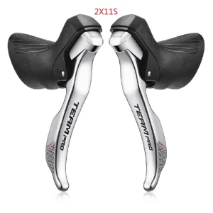 Leve cambio bici da strada argentate SENSAH 2×8/2×9/2X10/2X11 velocità leva freno deragliatore bicicletta compatibile per 6800 Claris Sora