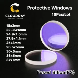 Cloudray 10 Pz Vendita Calda Dimensioni Laser Ottico Protettivo Windows 18*2 27.9*4.1 30*5 37*7 1064nm Quarzo Fuso di Silice per Testa Laser