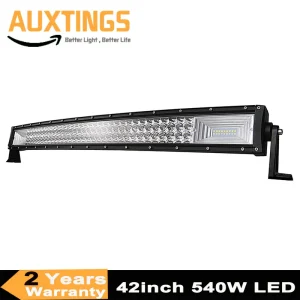 7D curvo led light bar 540W 42 pollici Triple Row Spot Flood Combo Offroad Light Driving Lamp per camion auto SUV 4X4 4WD ATV