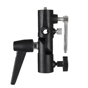 Staffa di supporto girevole per ombrellone 1/4″ 3/8″ H F Supporto per luce per flash fotografico da studio