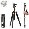 QZSD Q999S Treppiede per fotocamera in lega di alluminio Monopiede video Treppiede allungabile professionale con piastra a sgancio rapido e testa a sfera