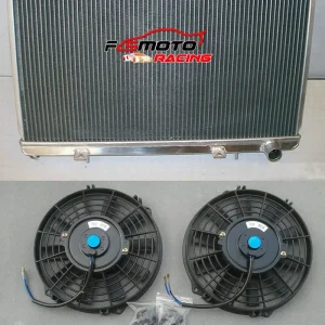 Radiatore universale in alluminio da 52 mm + ventola di raffreddamento per Nissan 200SX S13 CA18DET 1.8 Turbo 89 90 91 92 93 1988-1994 Manuale MT