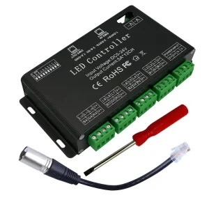 Driver della dimmer di alto potere 60A DMX del decodificatore 12CH DMX512 del decodificatore di DMX di 12 canali DC5V-24V LED RGB Strip Controller