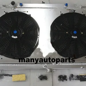 Radiatore in alluminio + sudario + ventola di raffreddamento per Nissan GU PATTUGLIA Y61 benzina 4.5L A 1997-01