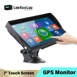 LeeKooLuu 7 “pollici HD navigazione GPS per auto SatNav 8GB navigatori Bluetooth AV-IN lettori FM MP3/MP4