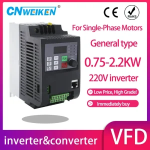 Convertitore di frequenza Ingresso monofase 220 V e uscita 220 V Controllo velocità motore monofase Convertitore VFD 1,5 kW/2,2 kW/convertitore