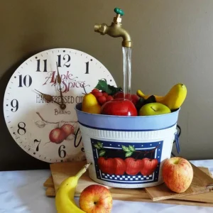 Beccuccio invisibile che scorre annaffiatoio rubinetto galleggiante fontana interna decorativa cascata d’acqua in lega di zinco decorazione del giardino di casa