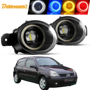 2 X Angel Eye Gruppo fendinebbia per Renault Clio 2/II Hatchback Van 1998-2004 Auto LED Lente DRL Nebbia Lampada di marcia diurna 40W 12V