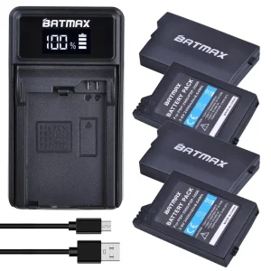 Batteria Batmax 2400mAh PSP-2000 + Caricatore USB LED per Controller Sony PSP2000 PSP3000 PlayStation Portable
