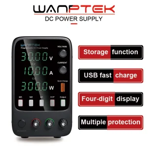 Wanptek Alimentatore regolato CC variabile 30 V 10 A Funzione di archiviazione a tre gruppi APS3010H Uscita allarme OCP Corrente di tensione preimpostata